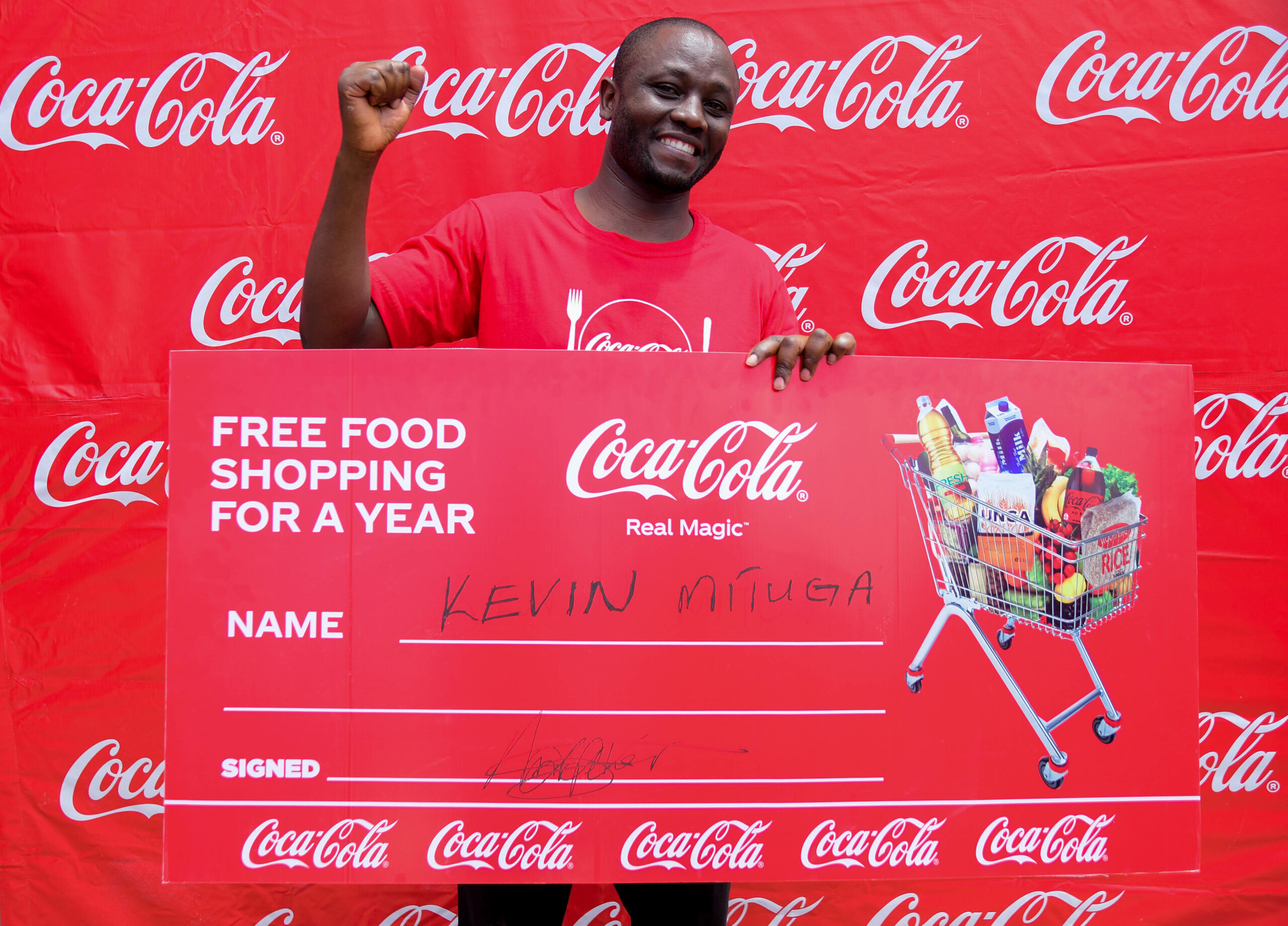 COCACOLA REWARDS FIRST WINNER WITH A YEAR’S WORTH OF FOOD SHOPPING